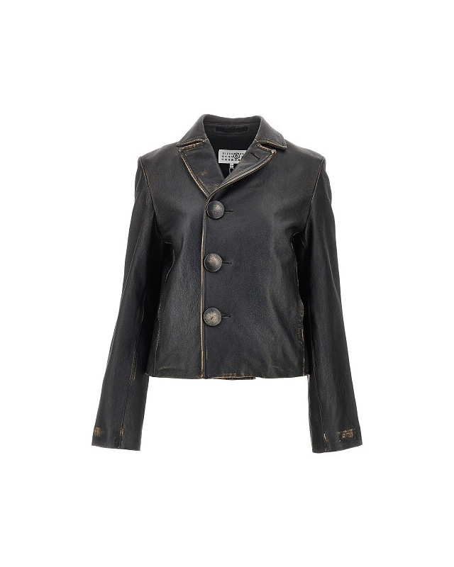 [Mm6] Leather Jacket SS26 S62AN0182M07021900-900