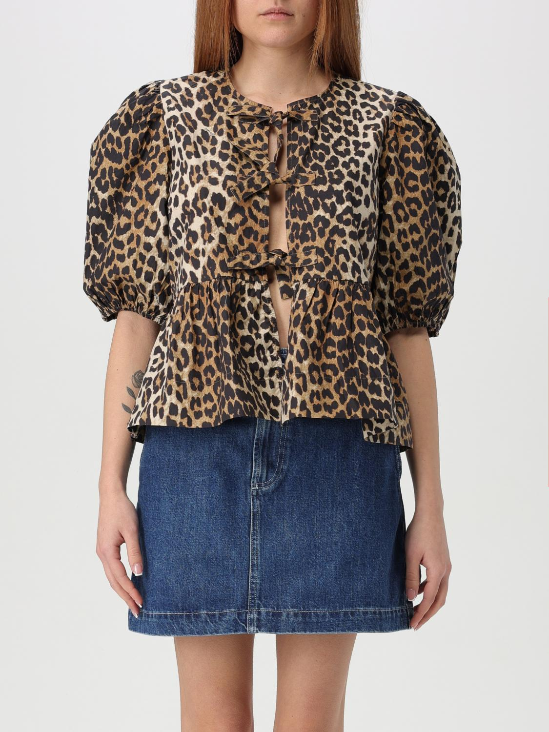 [GANNI] Shirts Short Sleeve SS26 F9116 943
