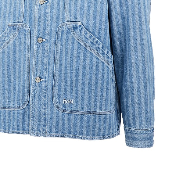 [foret] Shirts Long Sleeve SS26 F1002.STRIPED DENIM-STRIPED DENIM
