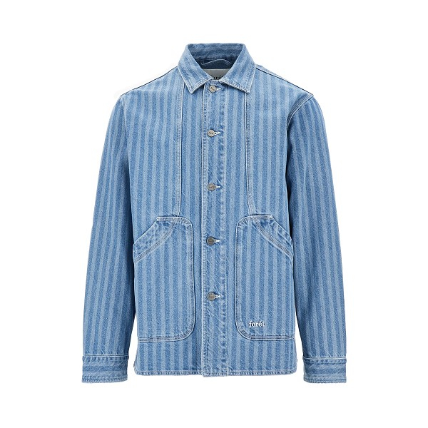 [foret] Shirts Long Sleeve SS26 F1002.STRIPED DENIM-STRIPED DENIM