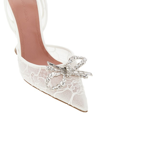[Amina Muaddi] Sandals SS26 ROSIELACESLING95LACE NAPPAIVORY-IVORY
