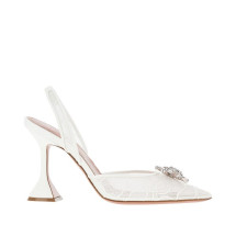 [Amina Muaddi] Sandals SS26 ROSIELACESLING95LACE NAPPAIVORY-IVORY