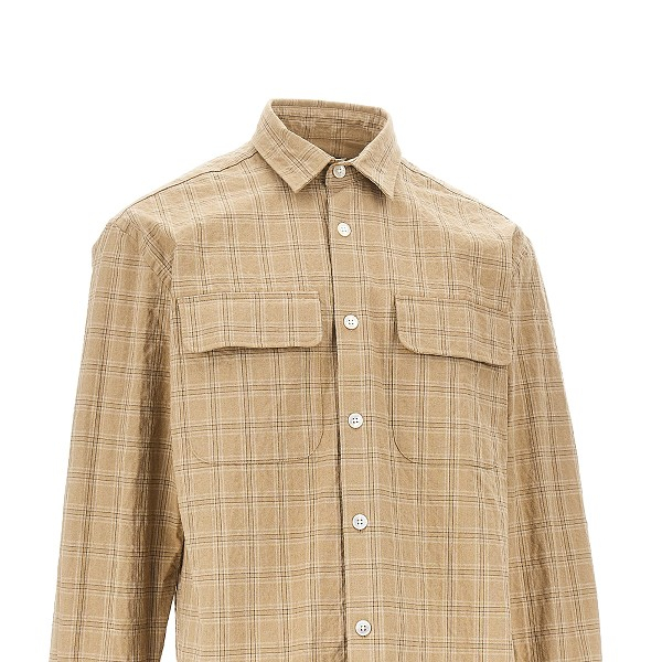 [foret] Shirts Long Sleeve SS26 F1037.KHAKI CHECK-KHAKI CHECK