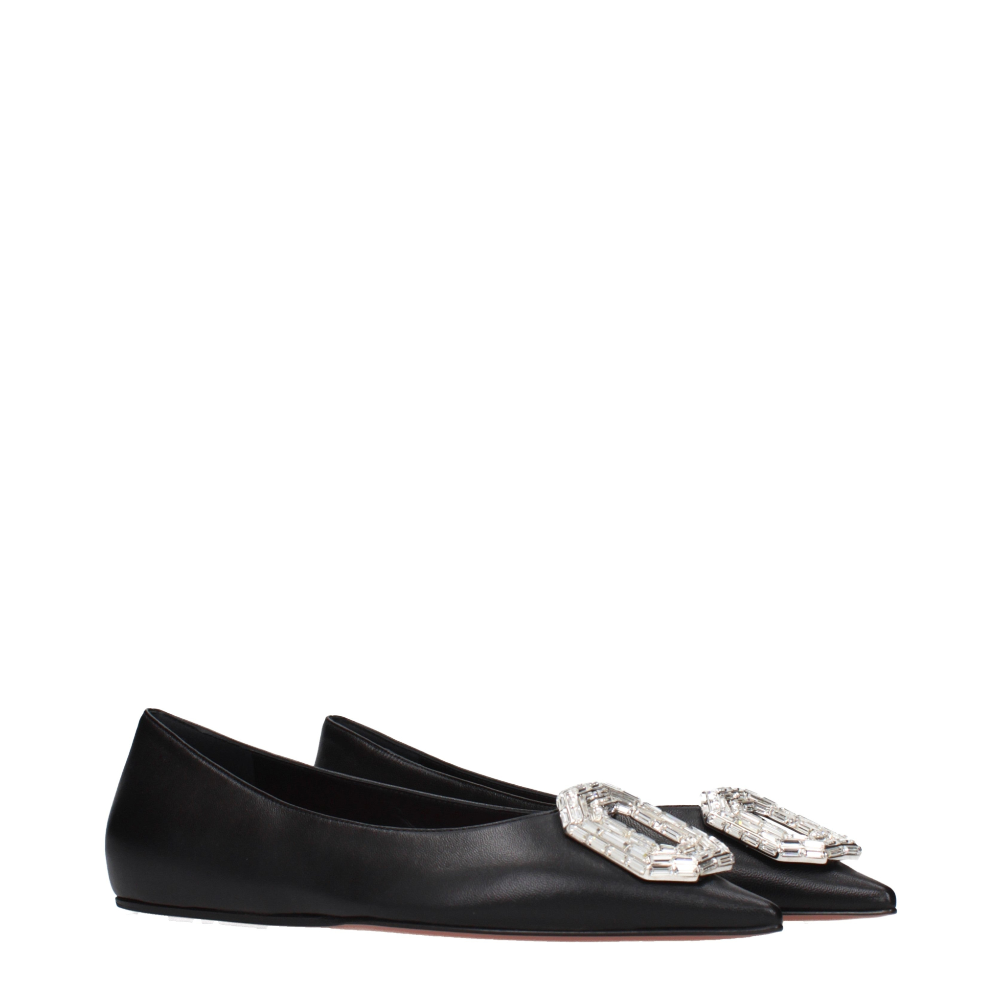 [Amina Muaddi] Flat shoes SS25 CAMELIAFLATNAPPABLACK
