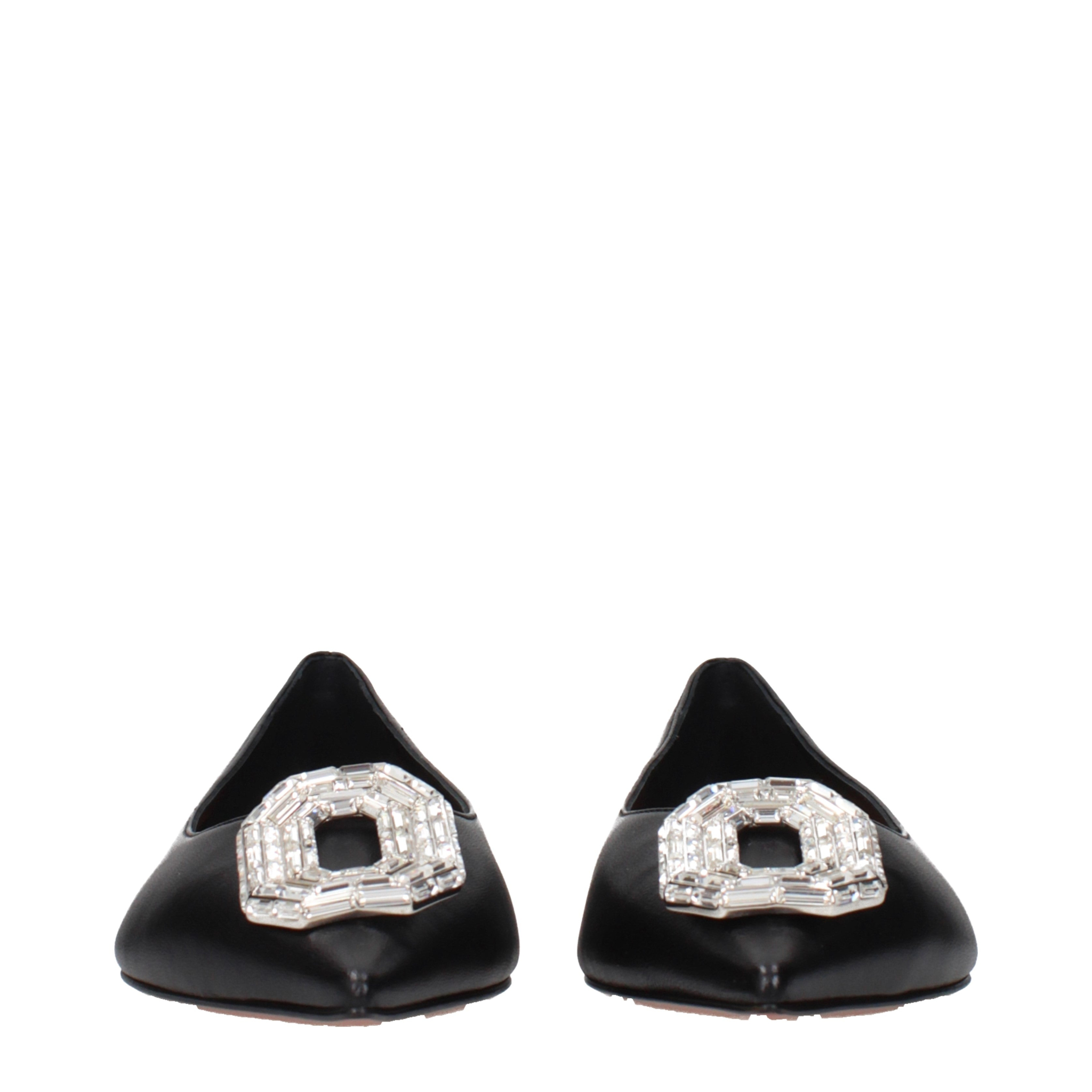 [Amina Muaddi] Flat shoes SS25 CAMELIAFLATNAPPABLACK