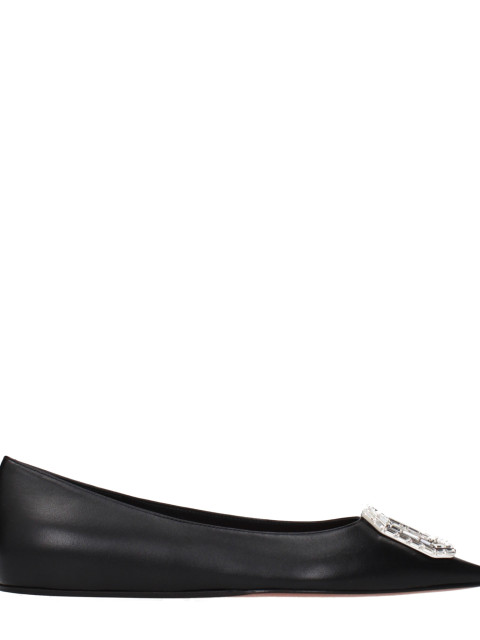 [Amina Muaddi] Flat shoes SS25 CAMELIAFLATNAPPABLACK