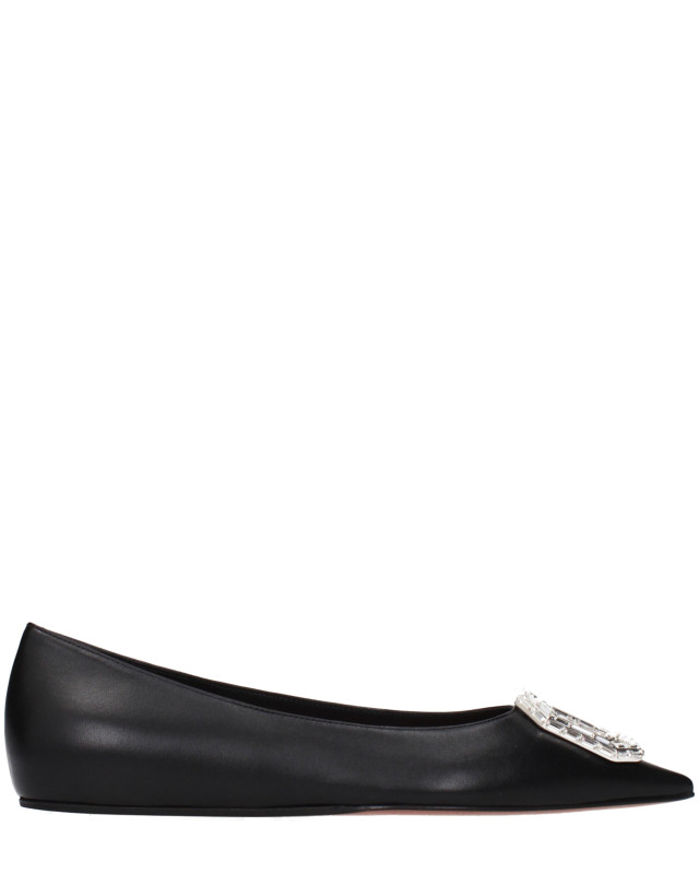 [Amina Muaddi] Flat shoes SS25 CAMELIAFLATNAPPABLACK