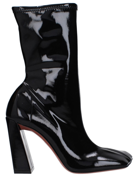 [Amina Muaddi] Ankle Boots SS25 MARINESTRECHBOOTIELATEXBLACK