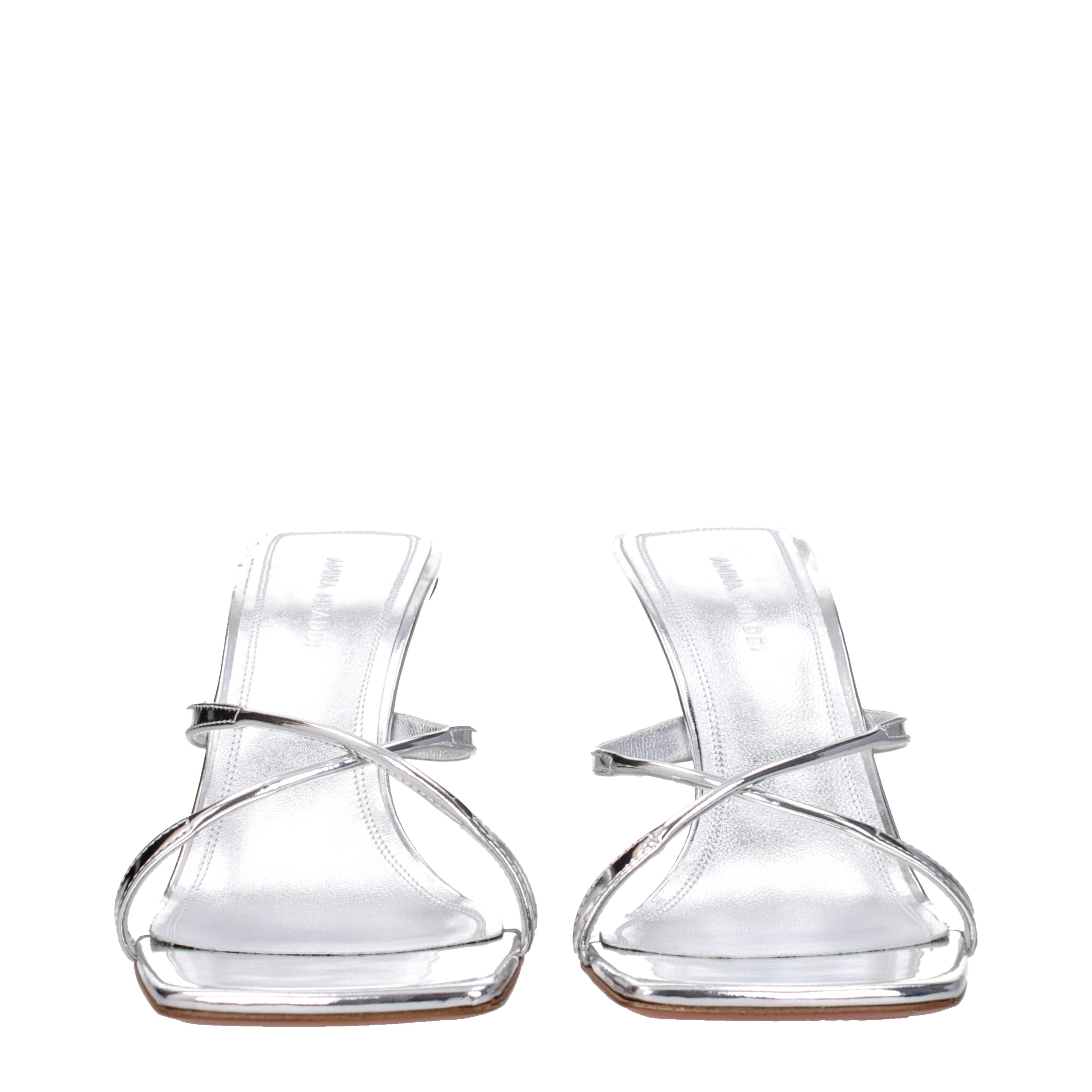 [Amina Muaddi] Sandals SS25 ADRIANASLIPPERMIRRORSILVER