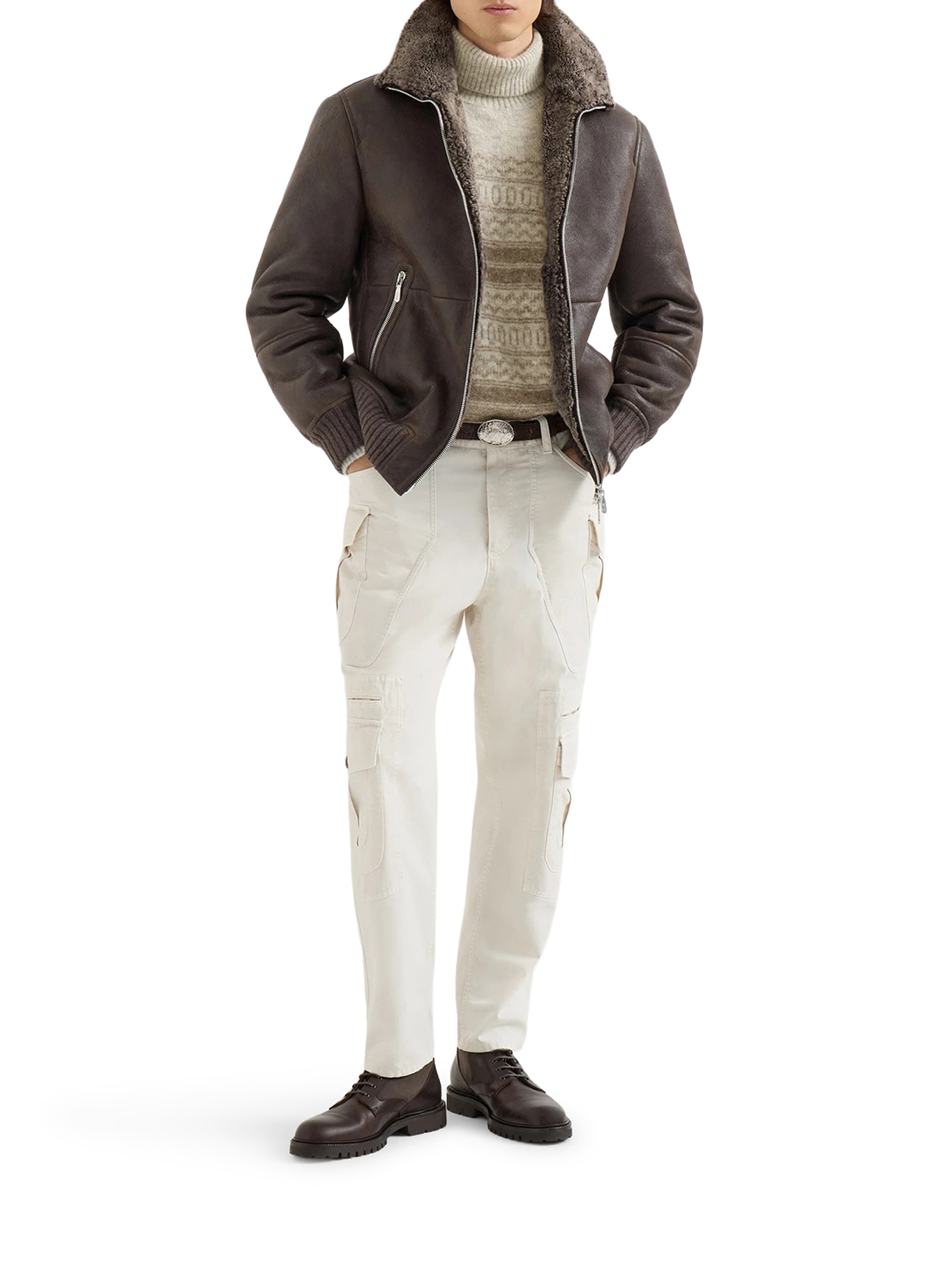 [Brunello Cucinelli] Mouton jacket FW26 MPMTR1737C9871 MORO