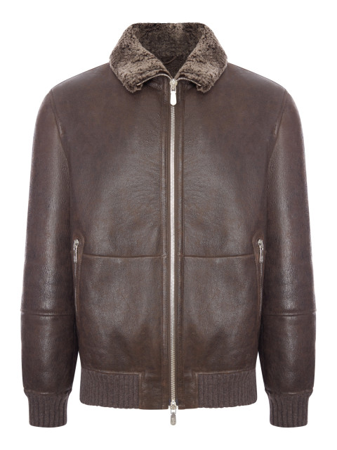 [Brunello Cucinelli] Mouton jacket FW26 MPMTR1737C9871 MORO