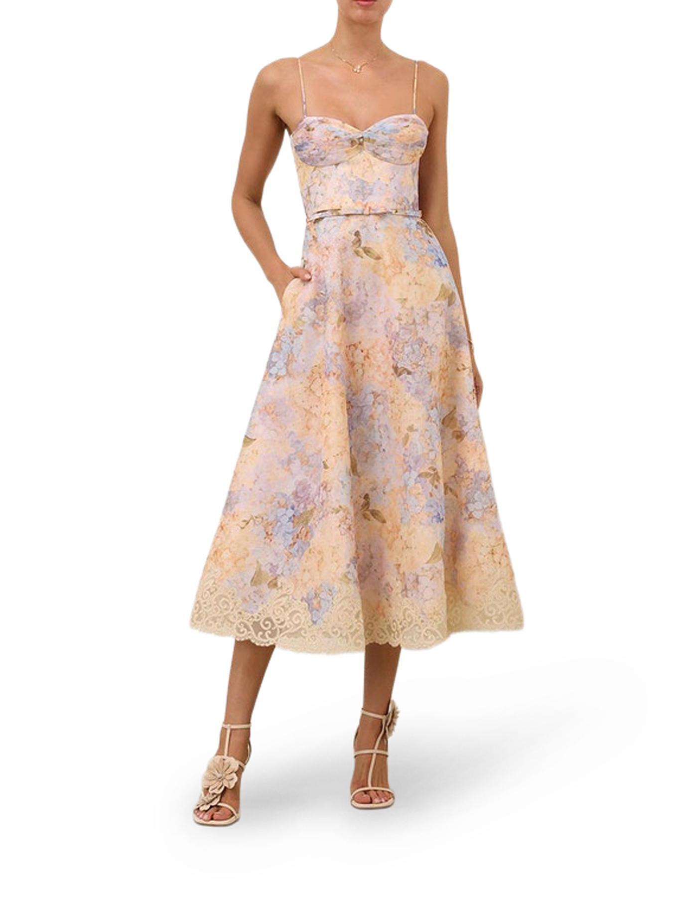 [Zimmermann] Sleeveless dress FW26 0324DF261BLHYD BLUE HYDRANGEA