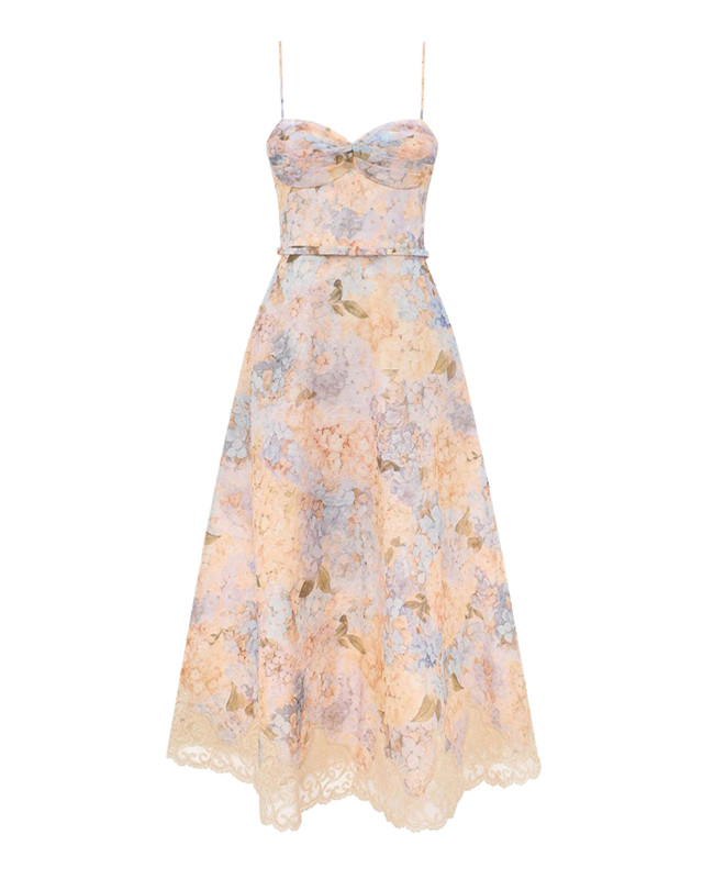 [Zimmermann] Sleeveless dress FW26 0324DF261BLHYD BLUE HYDRANGEA