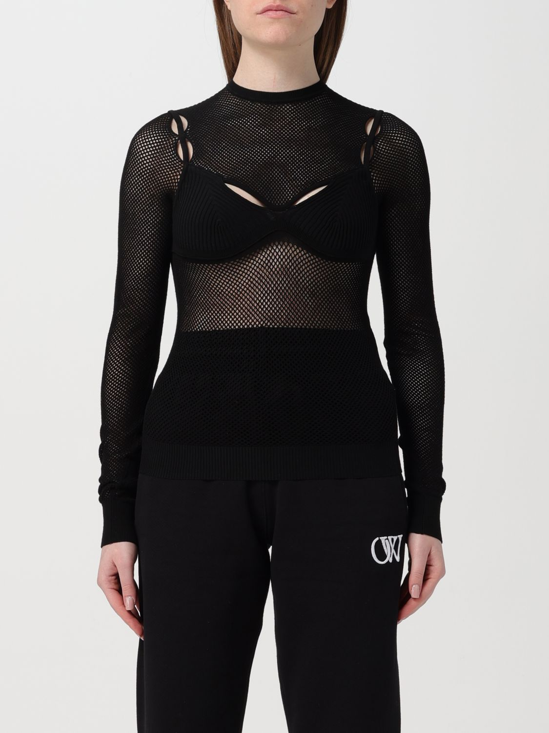 [Off-White] T-shirts Long Sleeve FW25 OWHT020S24KNI001 1010