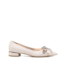 JIMMY CHOO AURIAFLAT HGQLIGHTSOFTGOLD/CRYSTAL