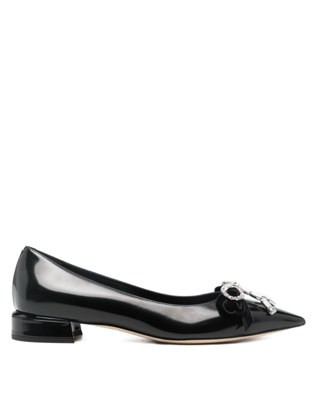JIMMY CHOO AURIAFLAT BSVBLACK/CRYSTAL