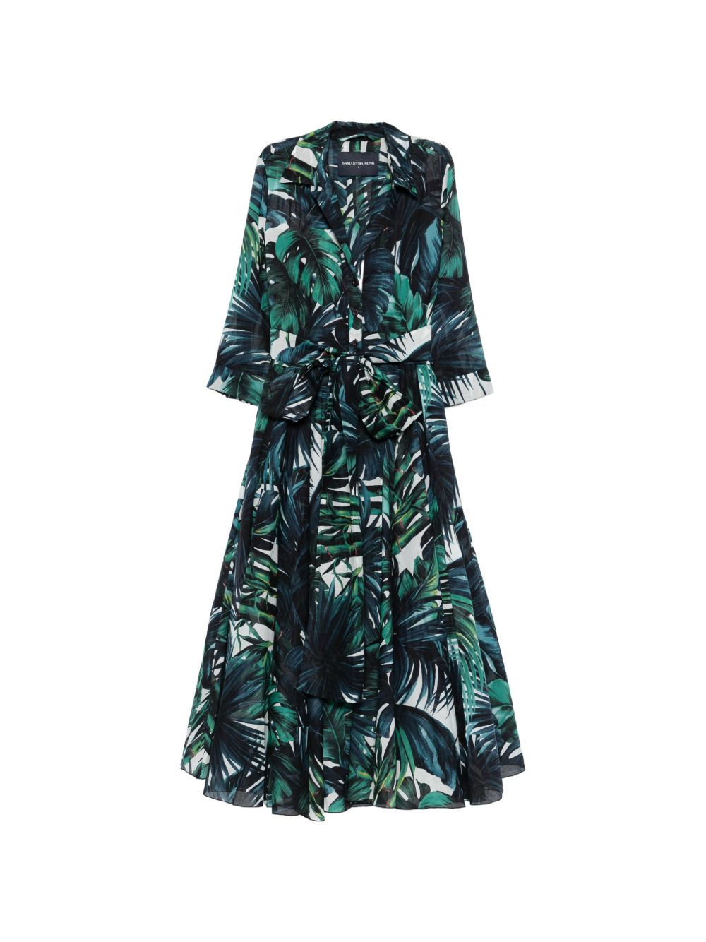 SAMANTHA SUNG ASTERDRESSSHIRT HONOLULUPALMWHITEJADE