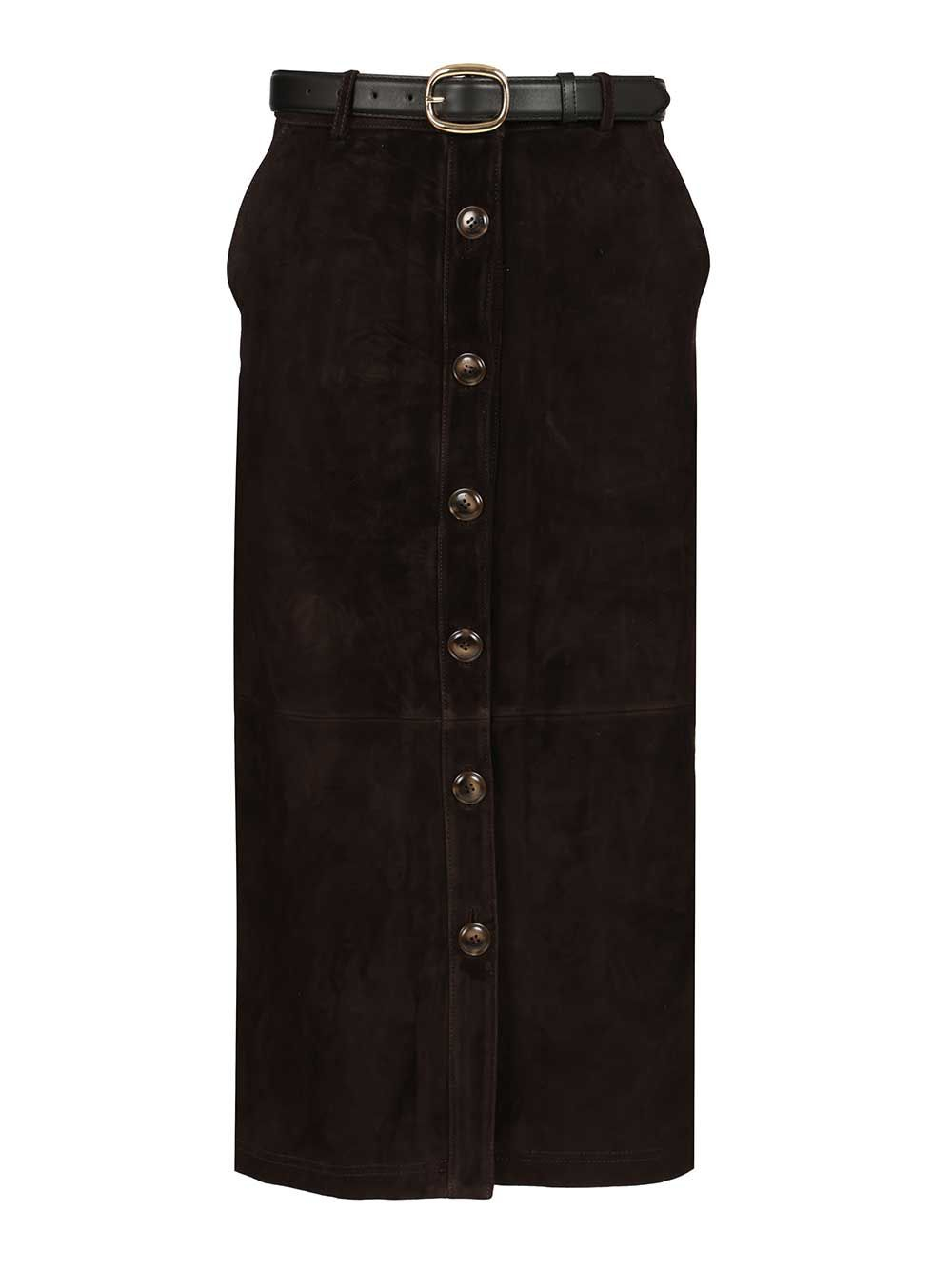 [Self-portrait] Long skirt SS26 RS26-091MSK-BRBROWN