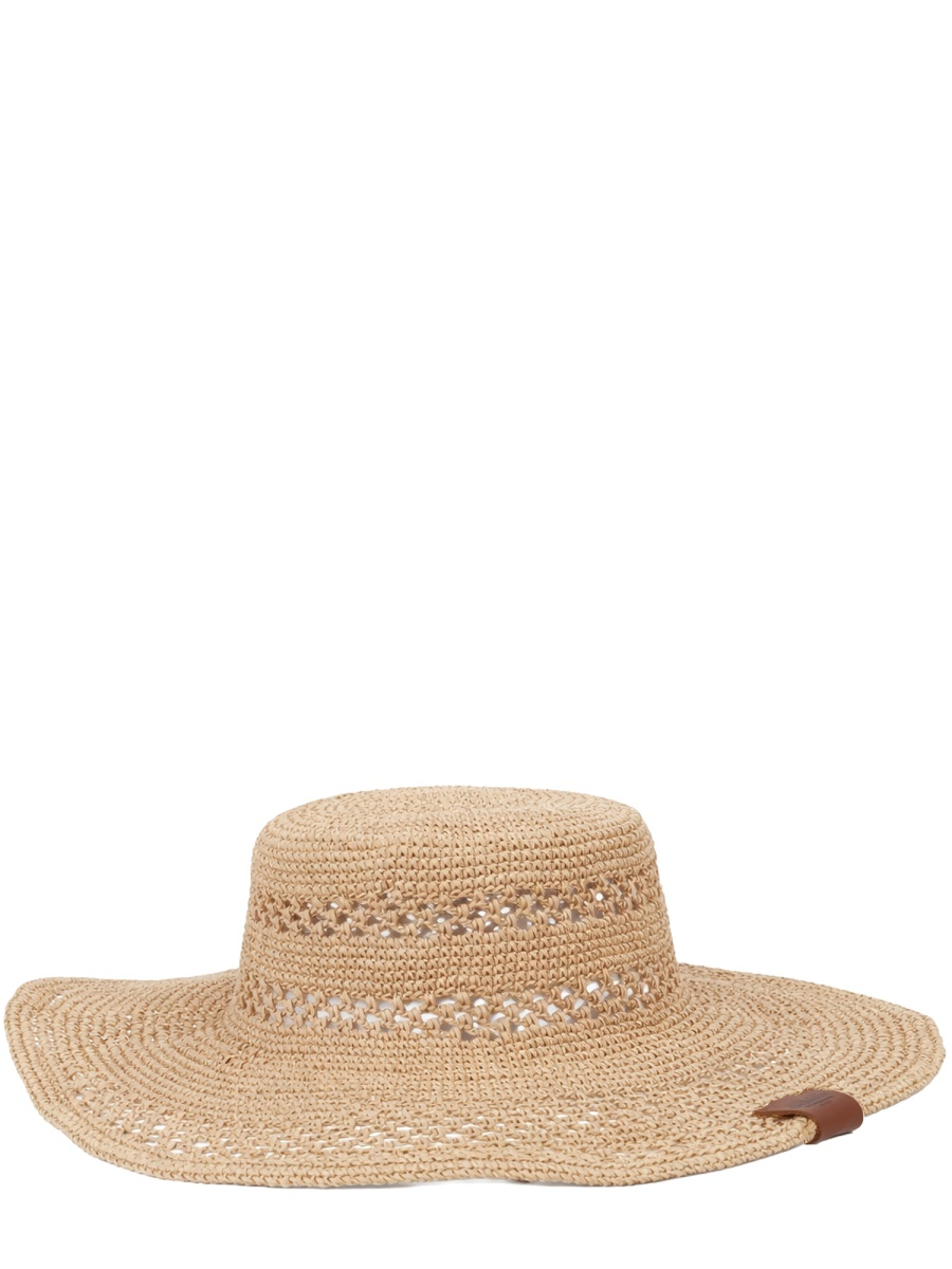[RUSLAN BAGINSKIY] Cap SS26 BCT036SS26_STR-KN-DRK-FLTLNATURALSTRAW