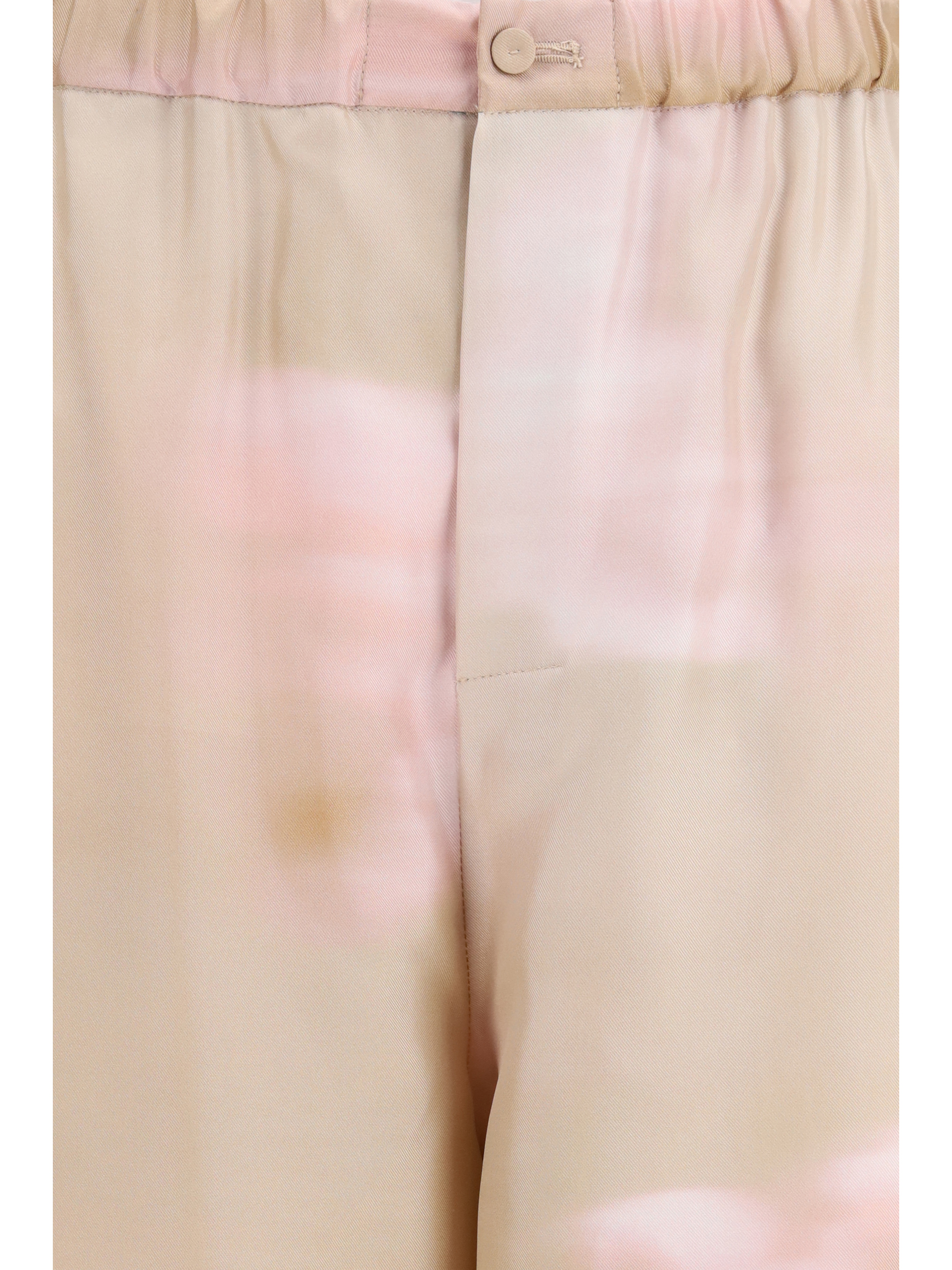 Printed silk twill Pants