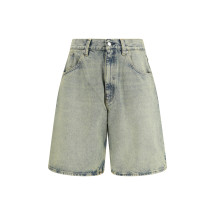 Super Wide Denim Bermuda Shorts