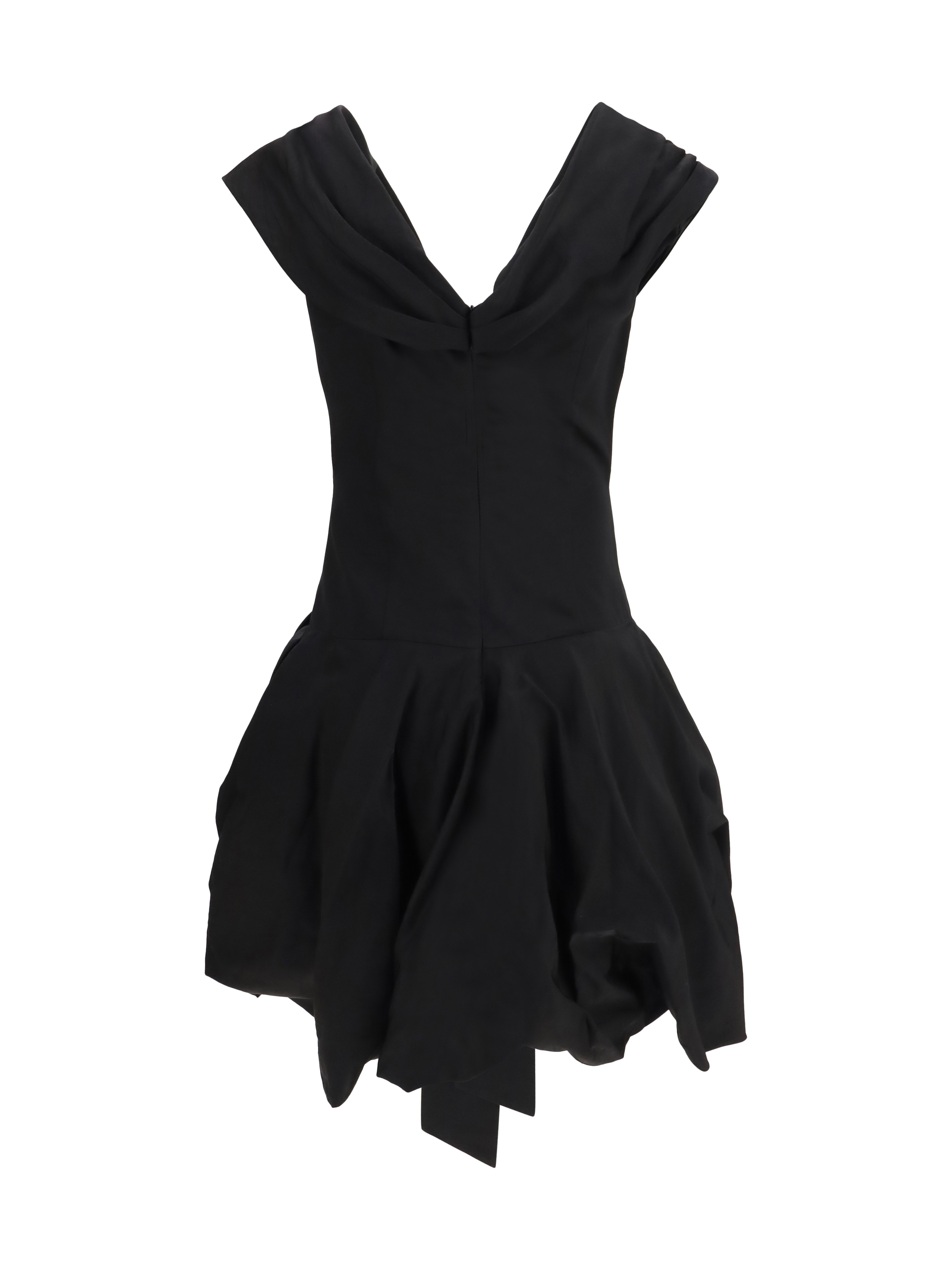Midi Dress with draped shawl collar