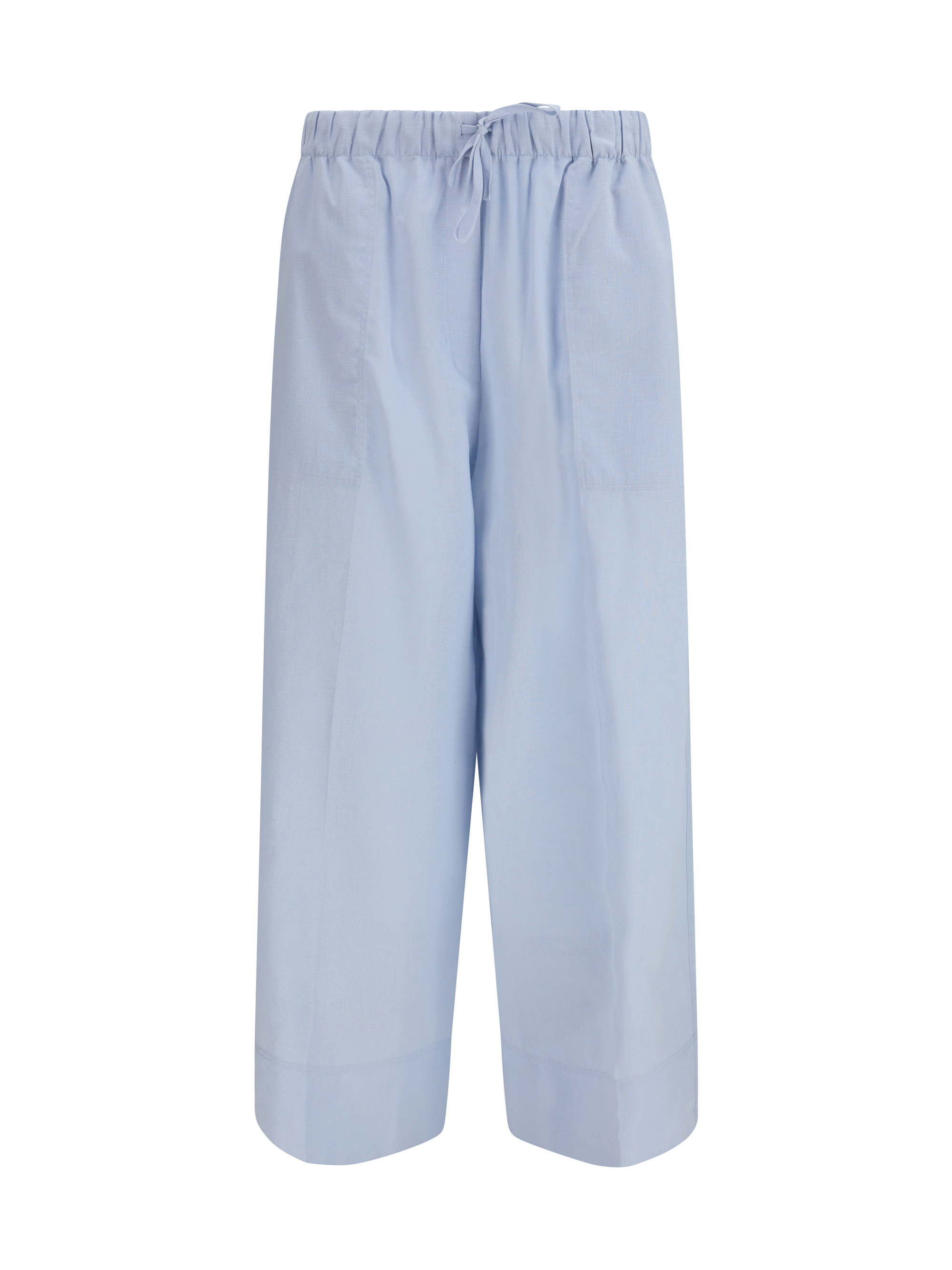 Cotton and linen blend palazzo Pants