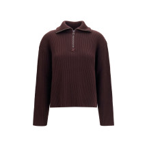 Ribbed zip Sweater
