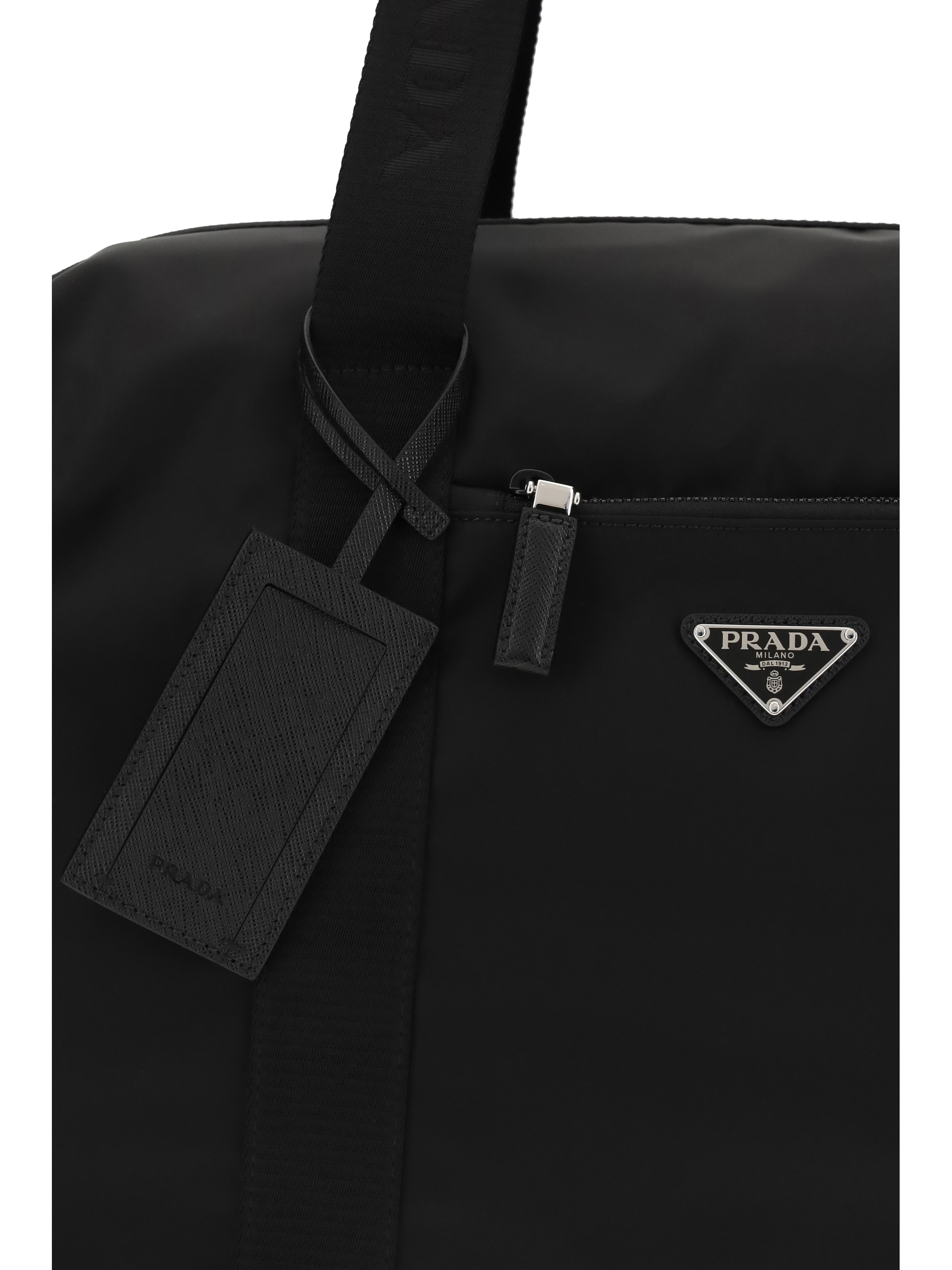 Travel Bag in Re-Nylon and Saffiano