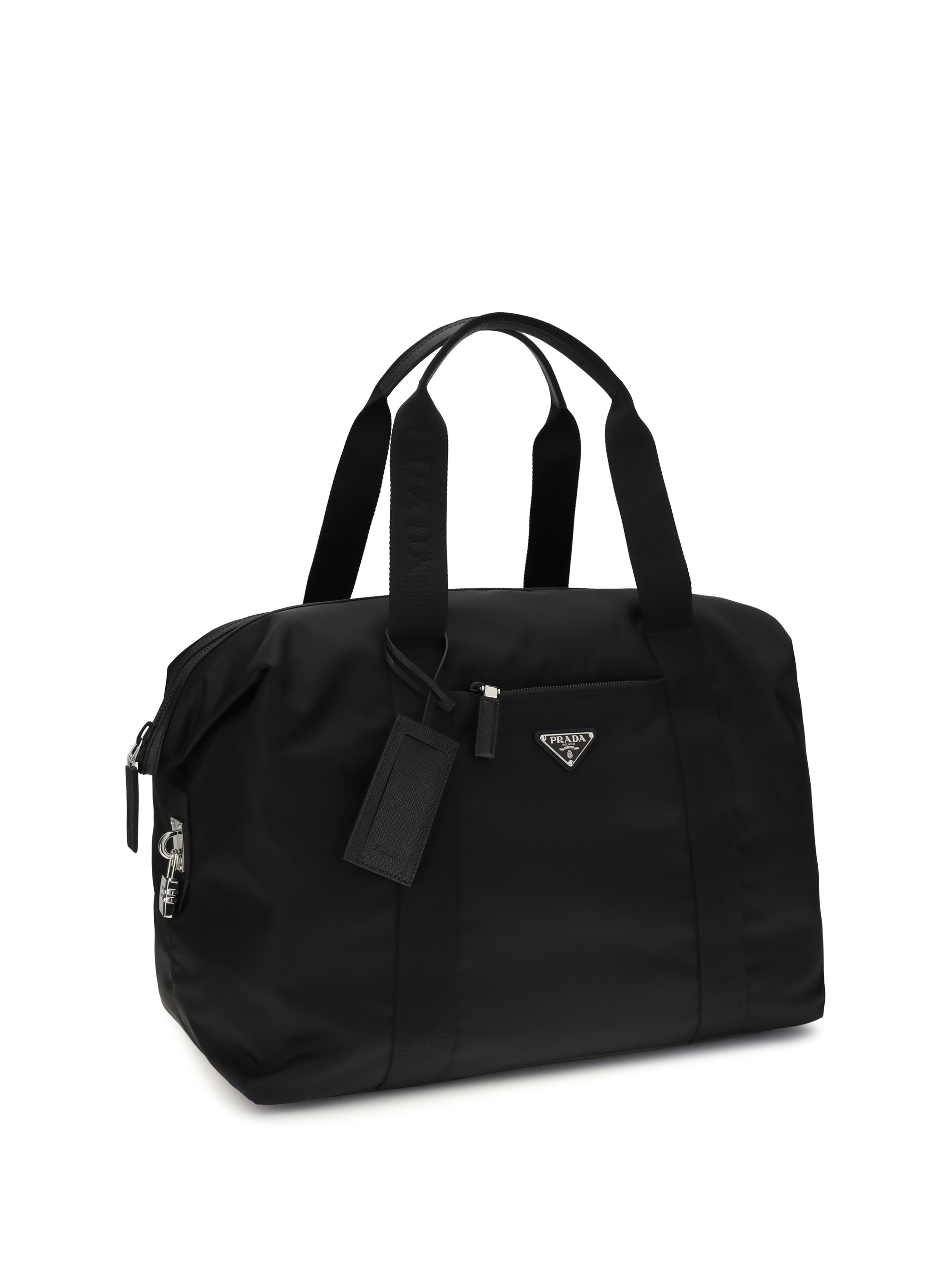 Travel Bag in Re-Nylon and Saffiano