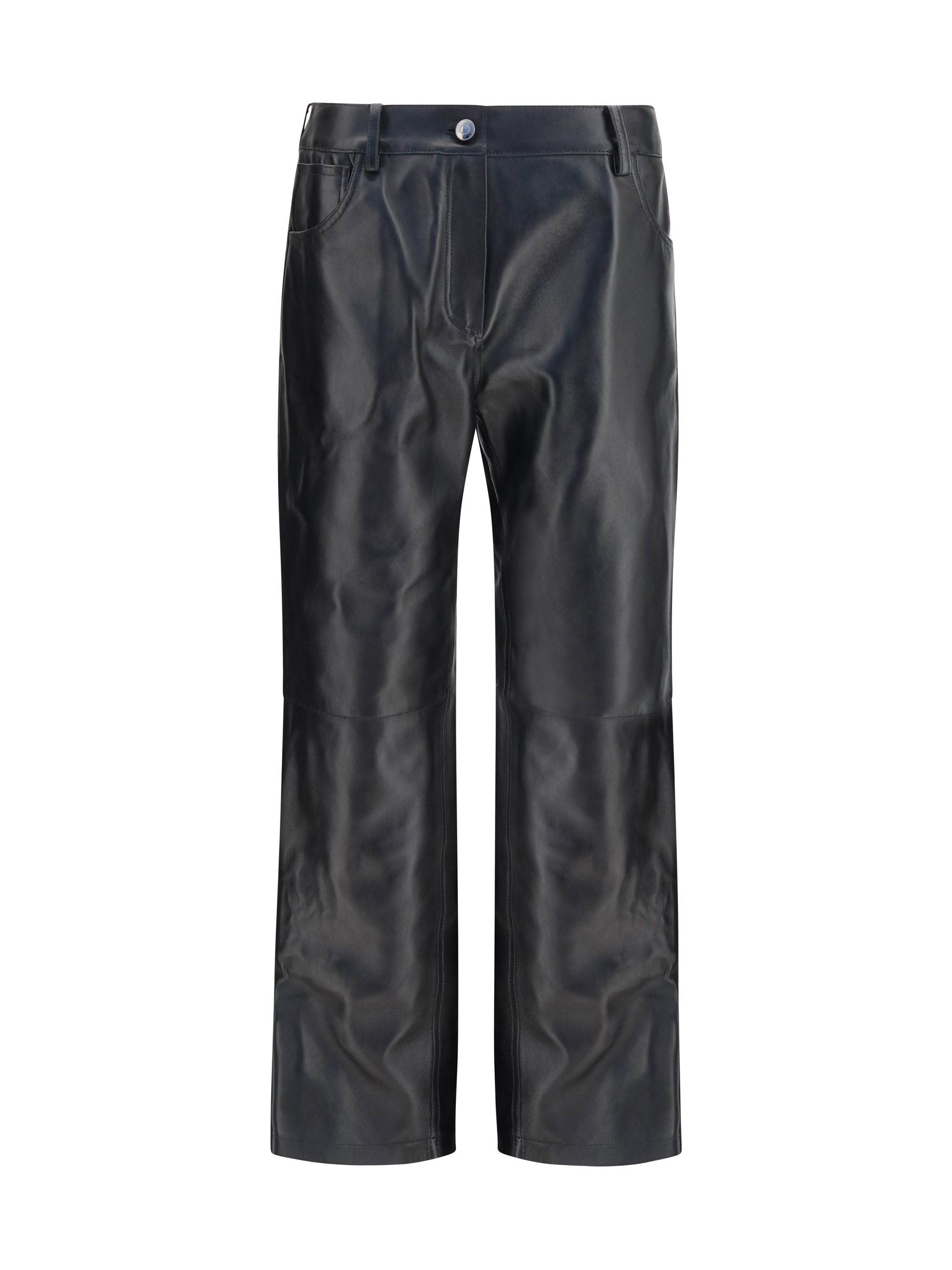 Straight-leg leather Pants
