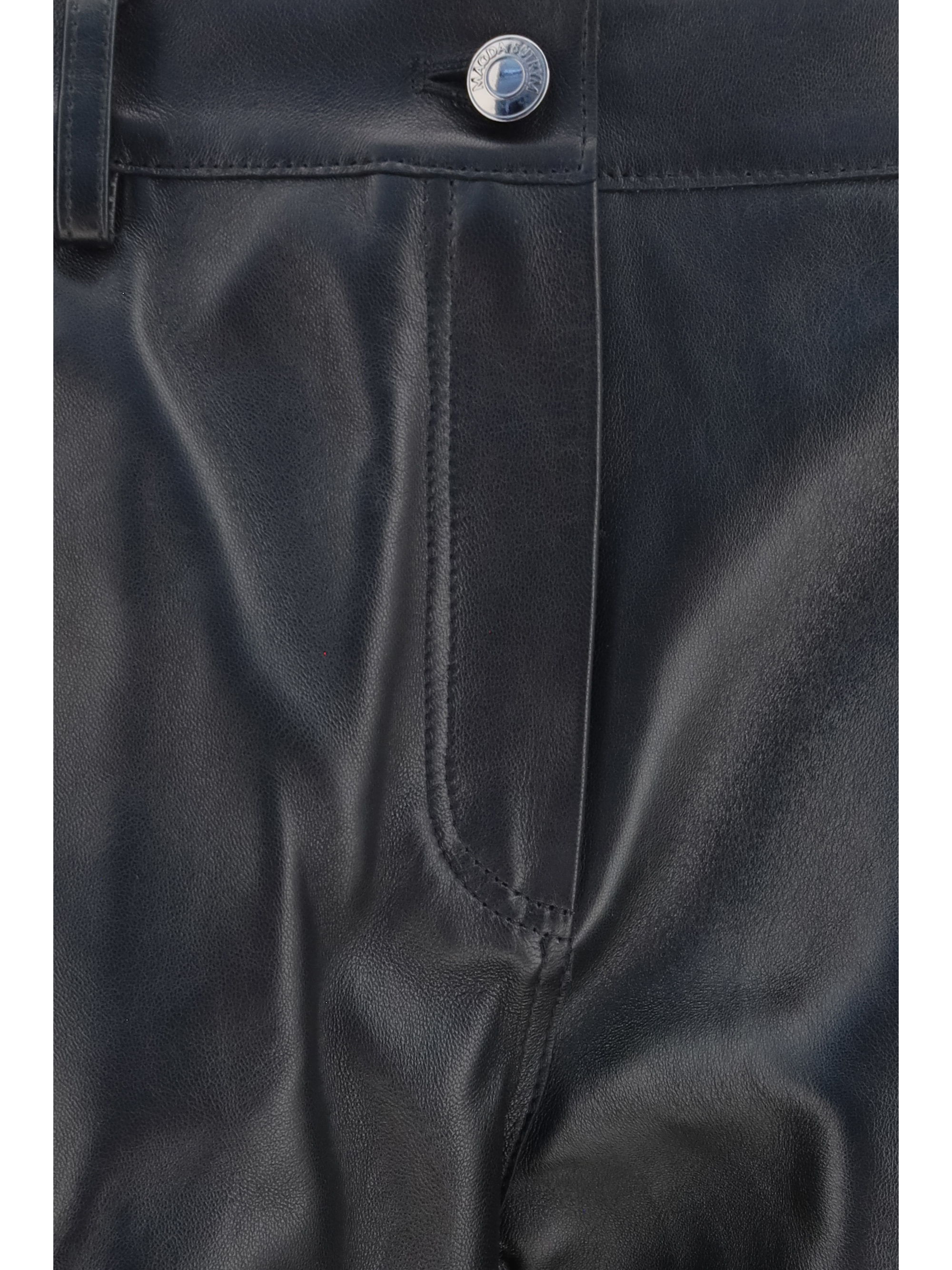 Straight-leg leather Pants