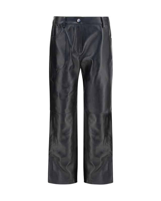 Straight-leg leather Pants
