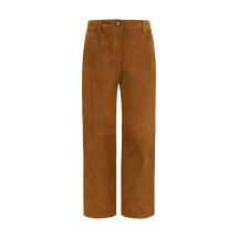 Straight-leg corduroy-effect leather Pants