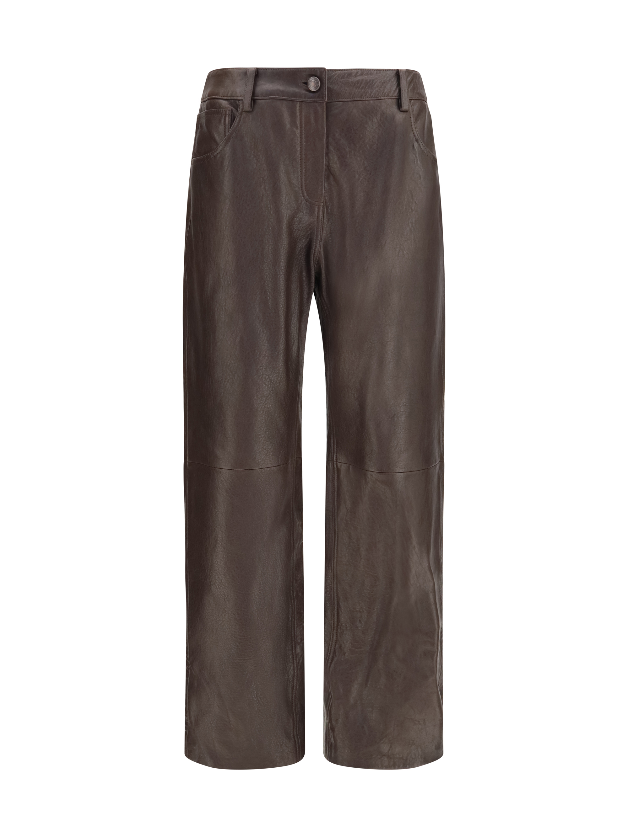 Straight-leg leather Pants