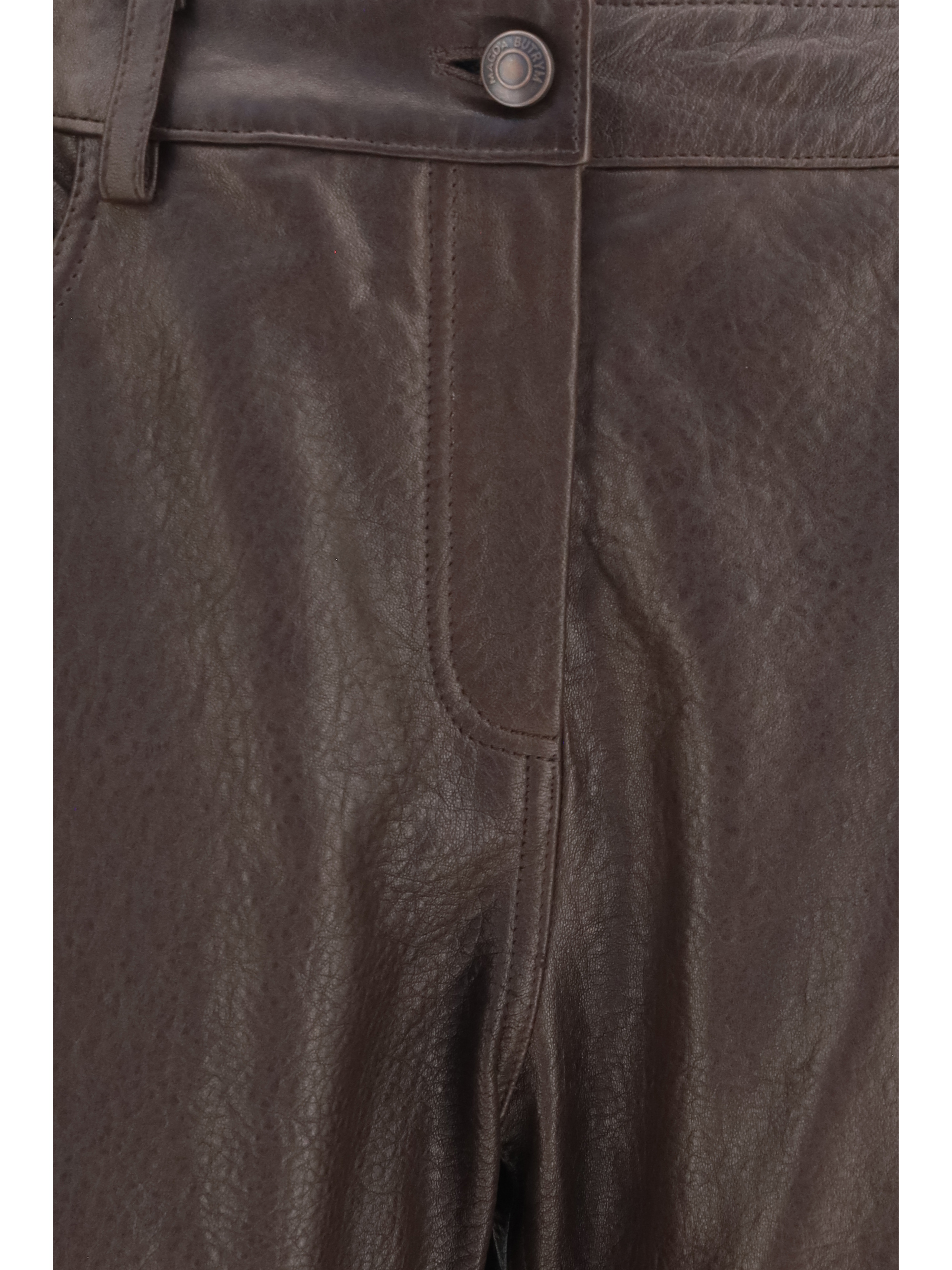 Straight-leg leather Pants