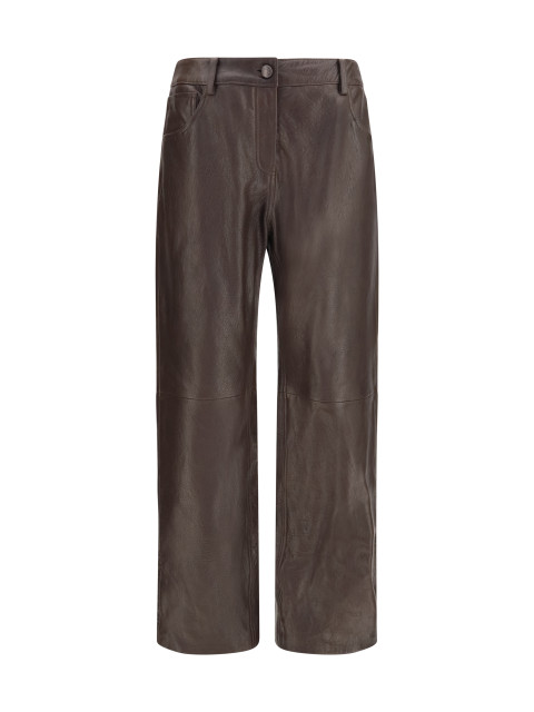 Straight-leg leather Pants