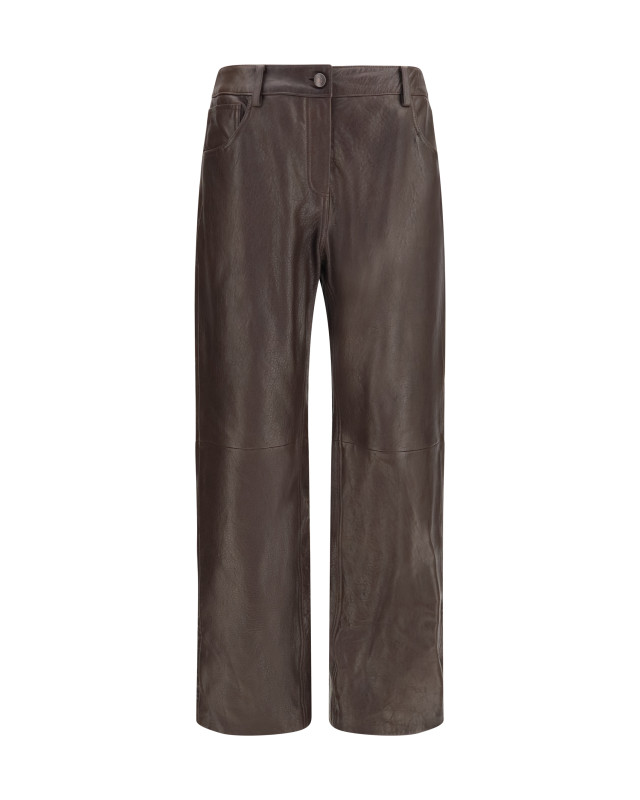 Straight-leg leather Pants