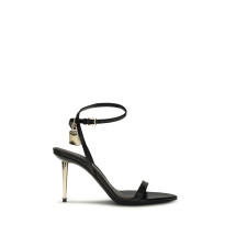 Shiny leather padlock pointy naked Sandal