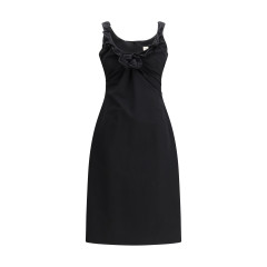 Sleeveless Dress with a draped neckline
