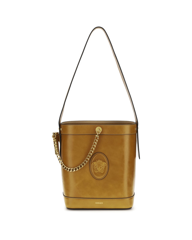 Small leather Pivot Bucket Bag