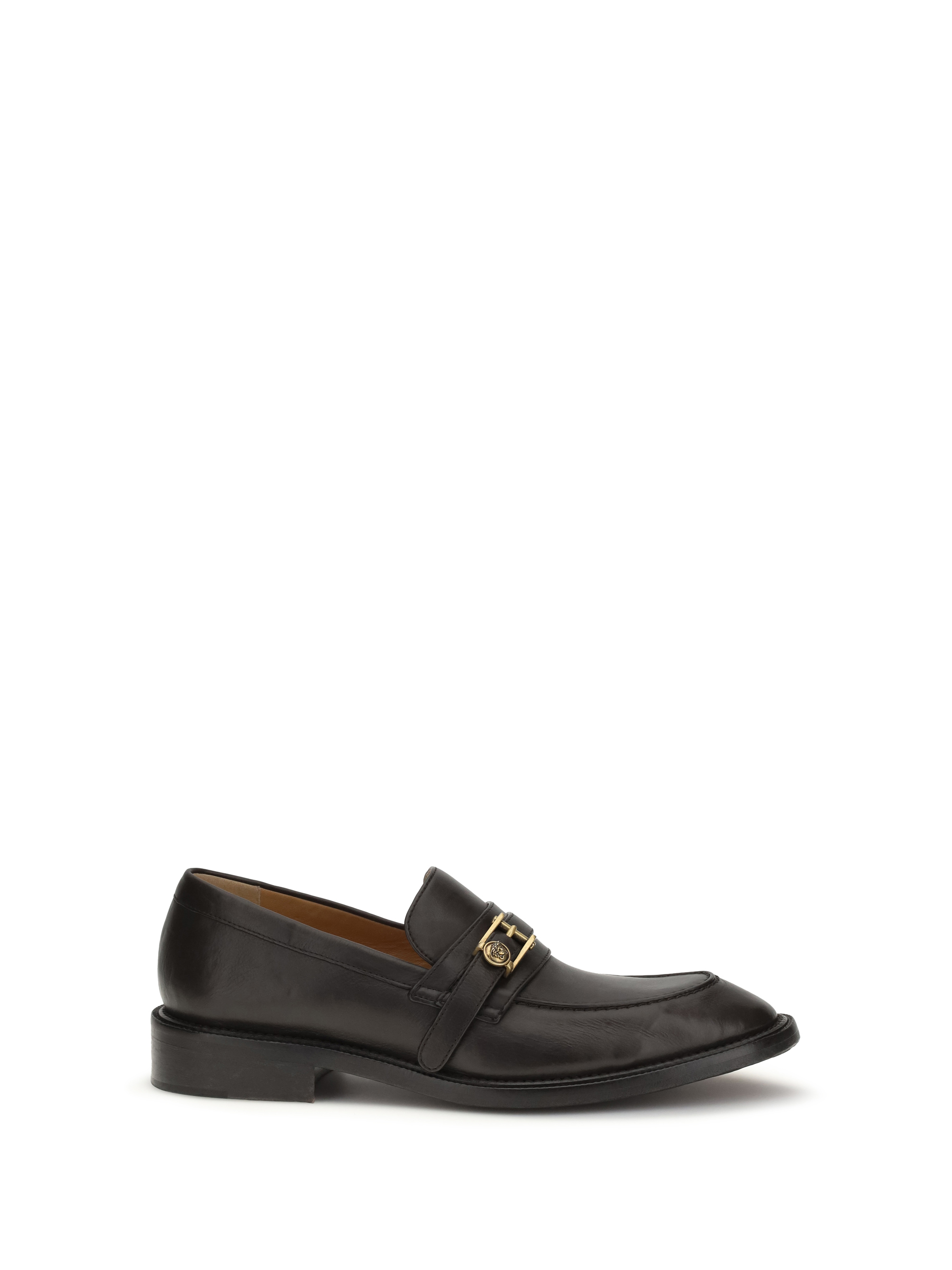 Leather Loafers with Medusa accessory