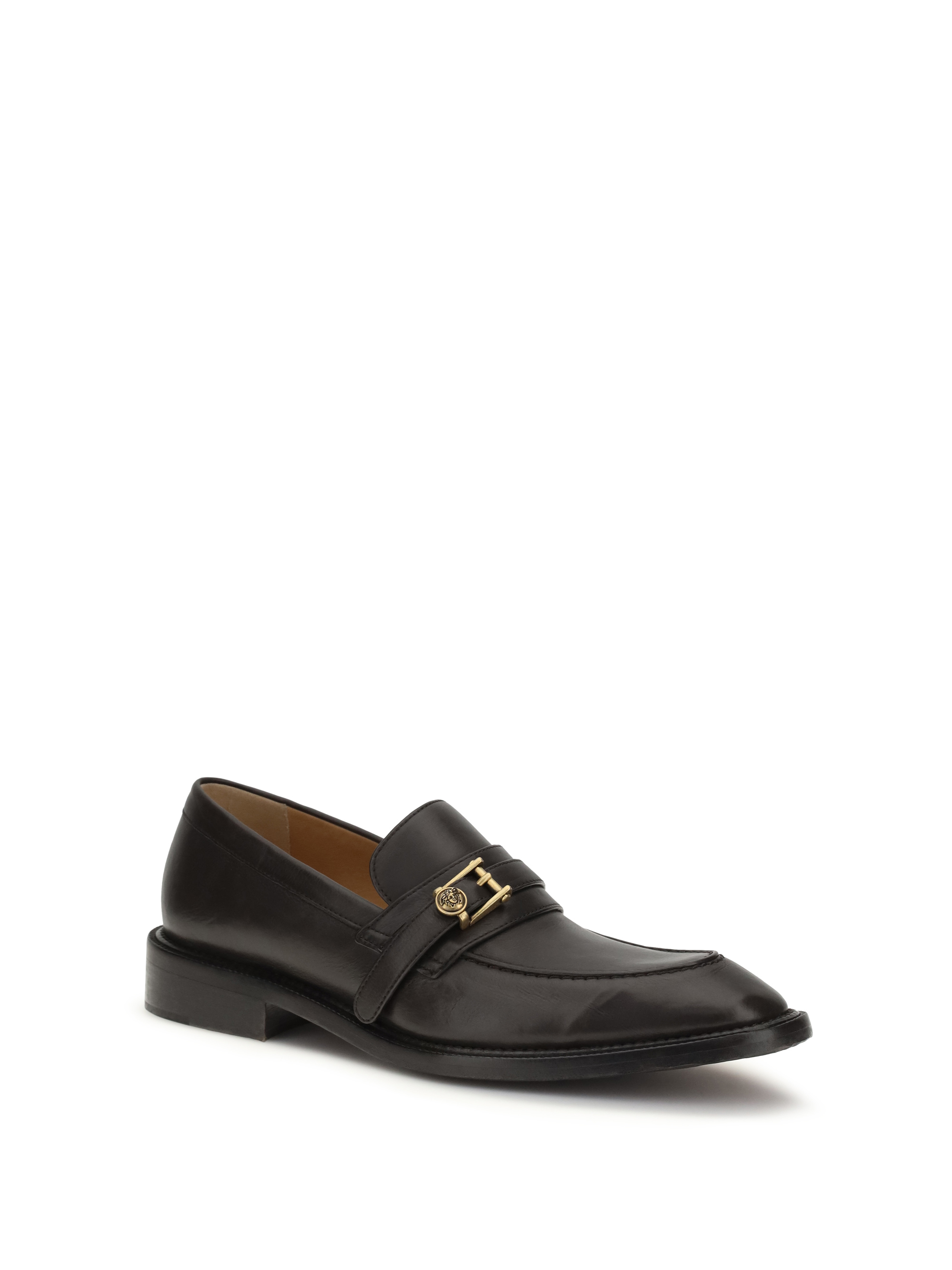 Leather Loafers with Medusa accessory