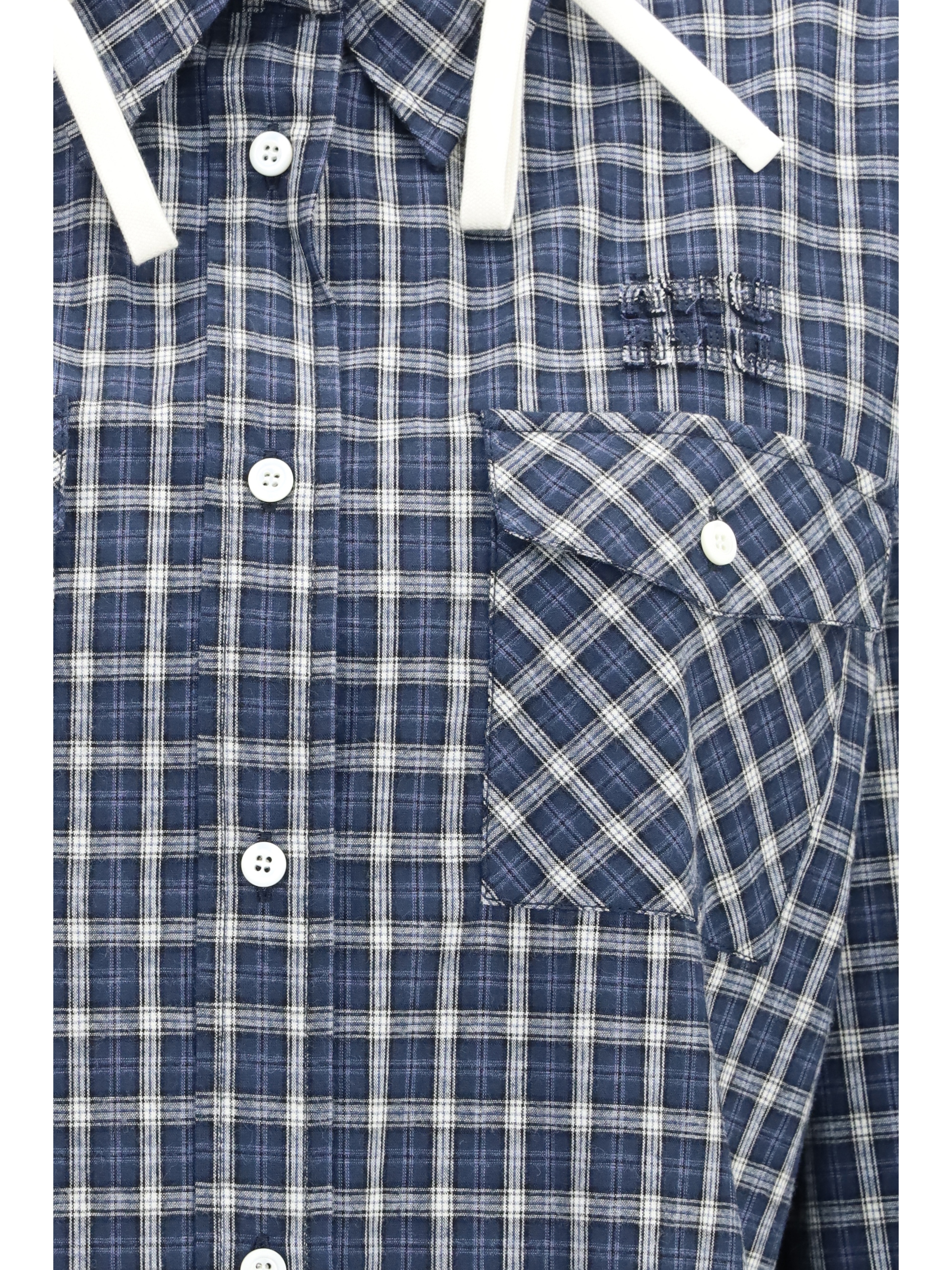 Checked Hooded Shirt