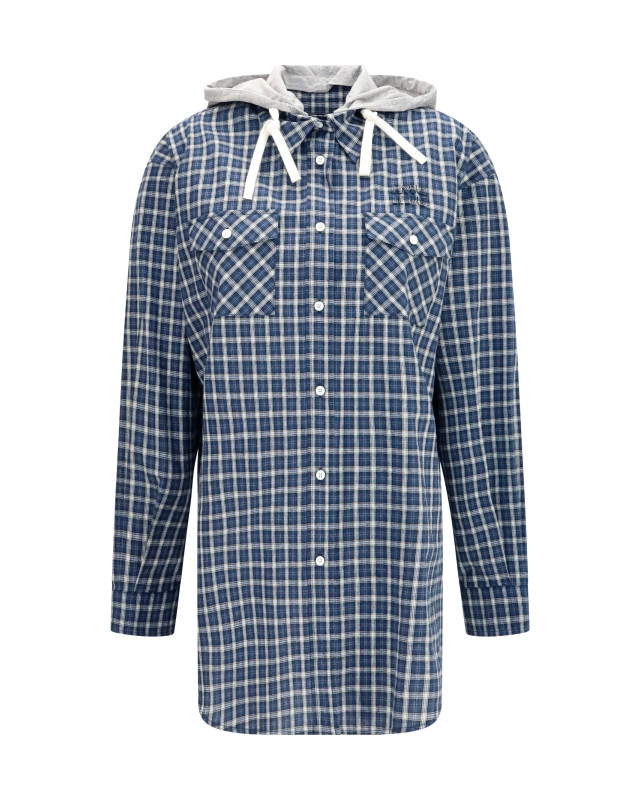Checked Hooded Shirt