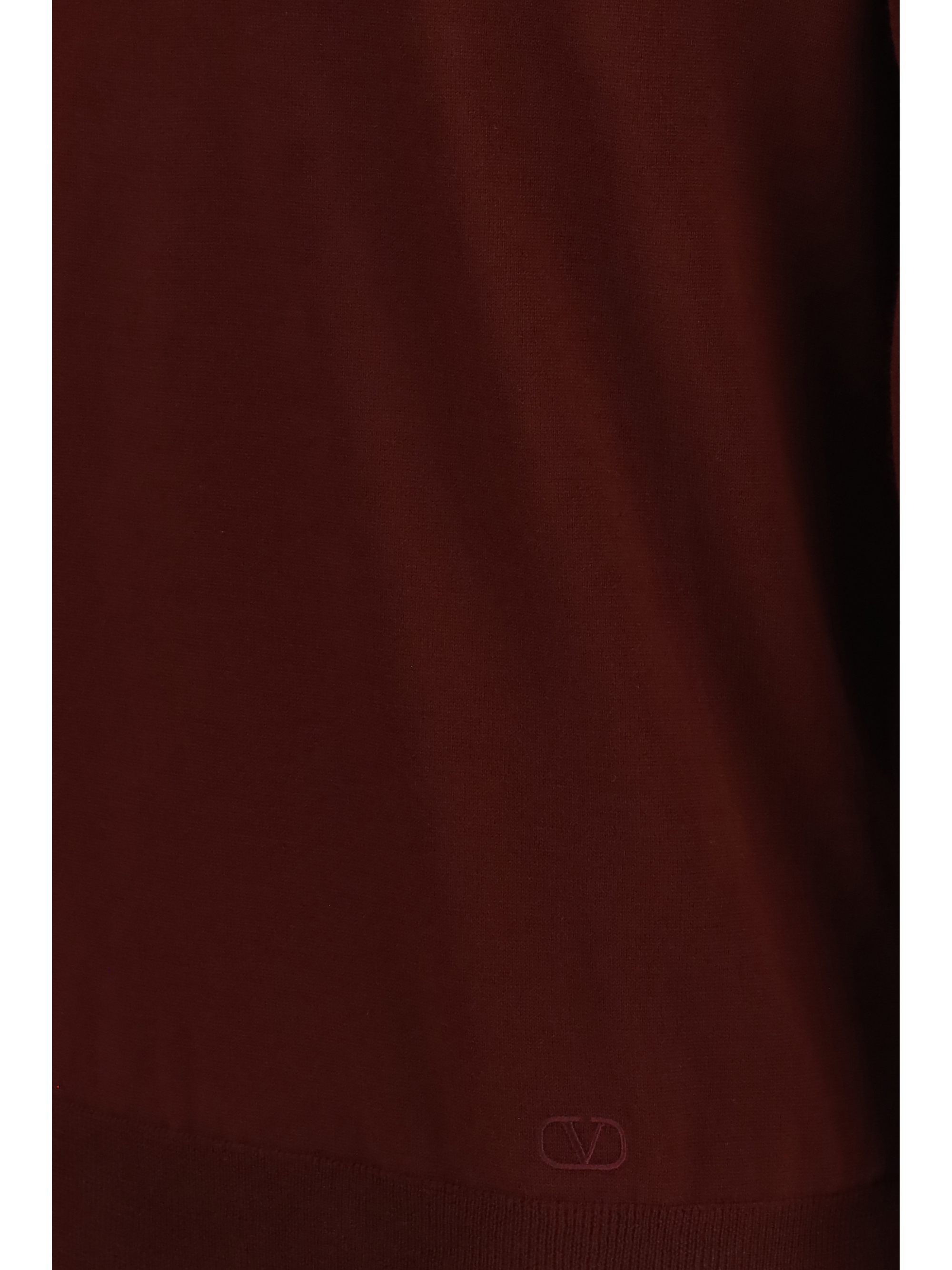 Long-sleeve wool Polo with VLogo