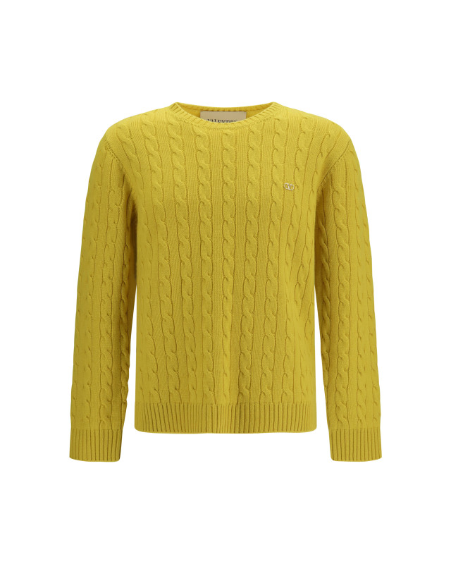 VLogo cable-knit cashmere Sweater