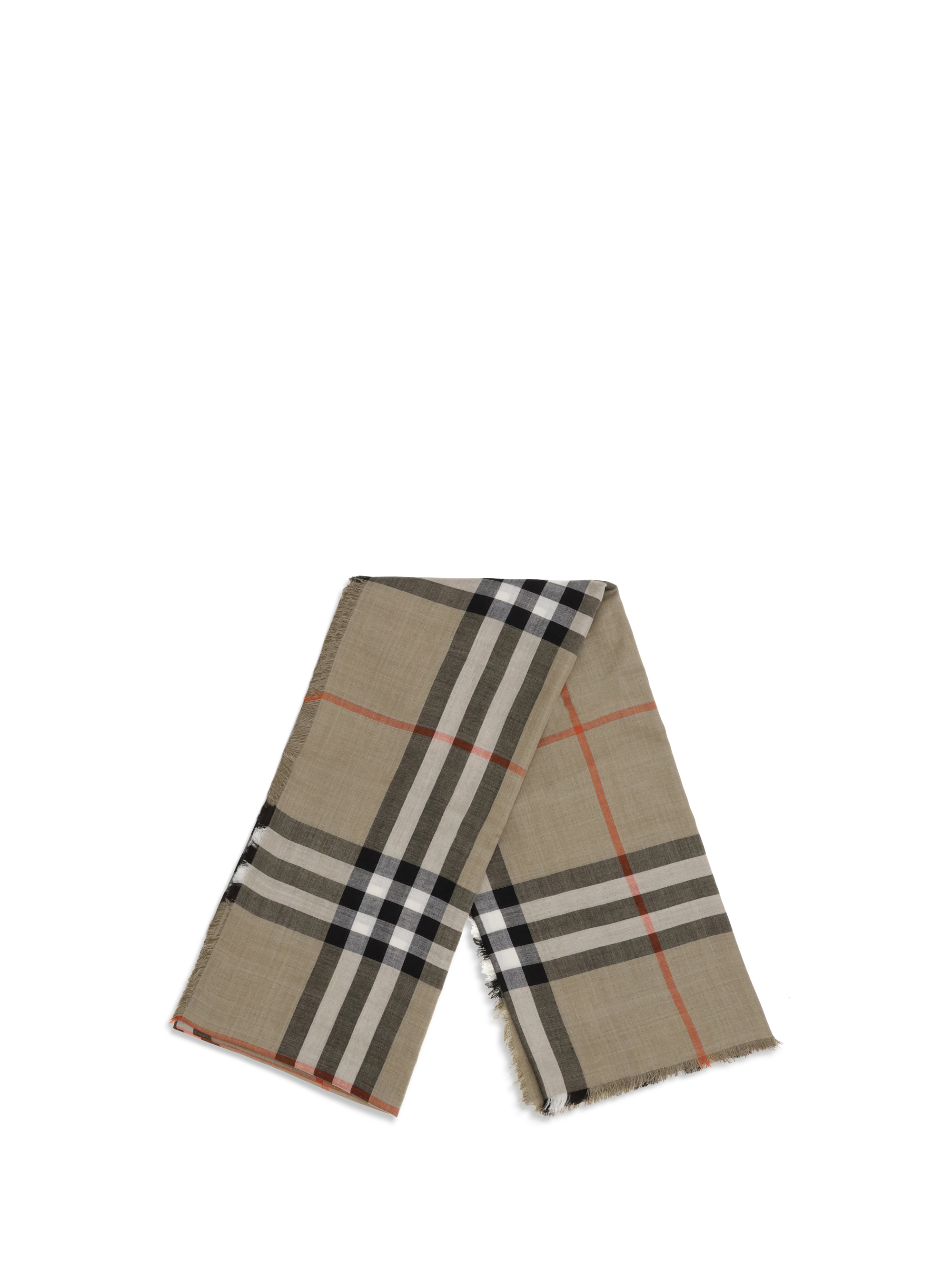 Check reversible wool and silk Scarf