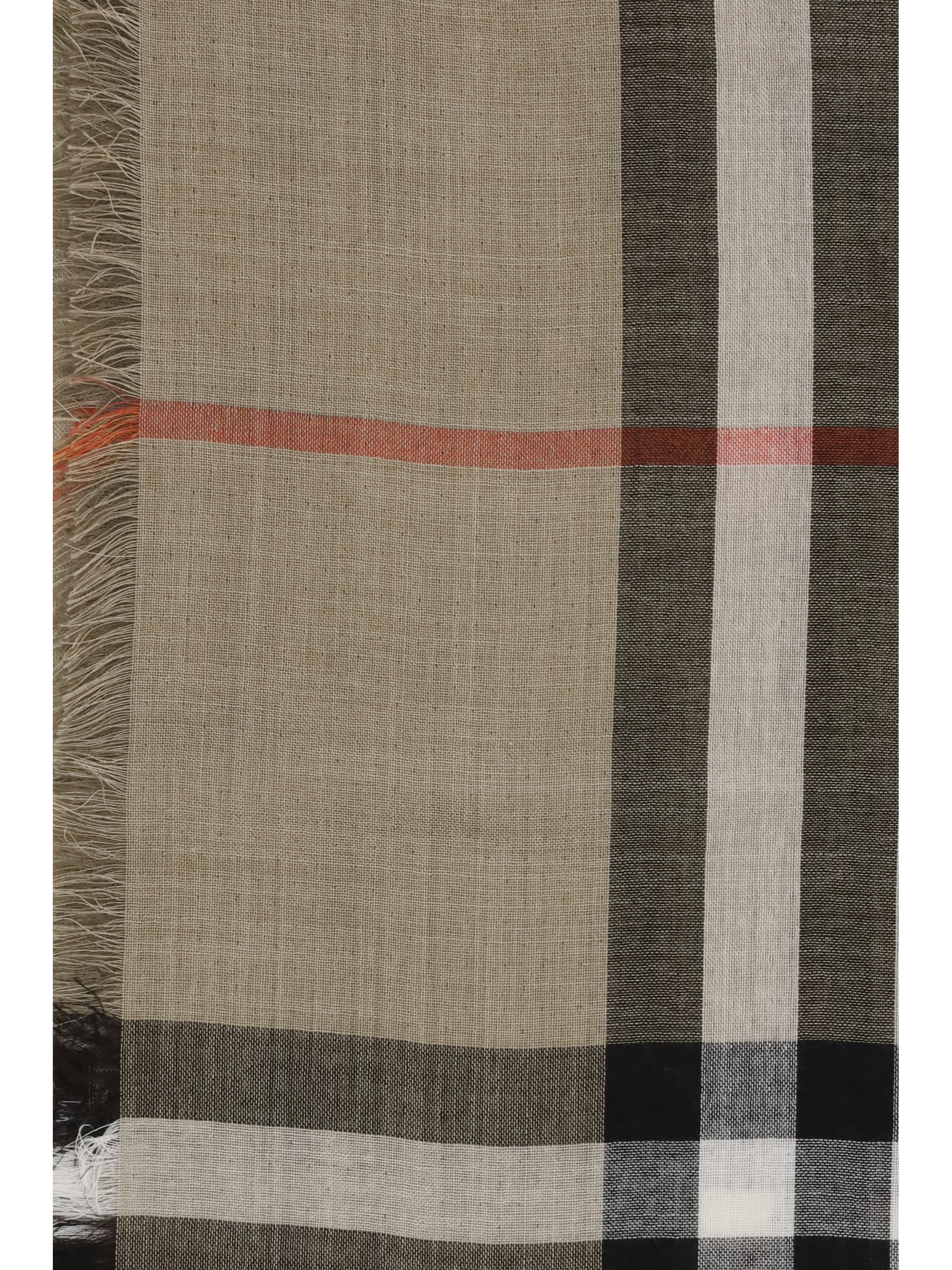 Check reversible wool and silk Scarf