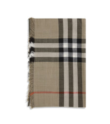 Check reversible wool and silk Scarf